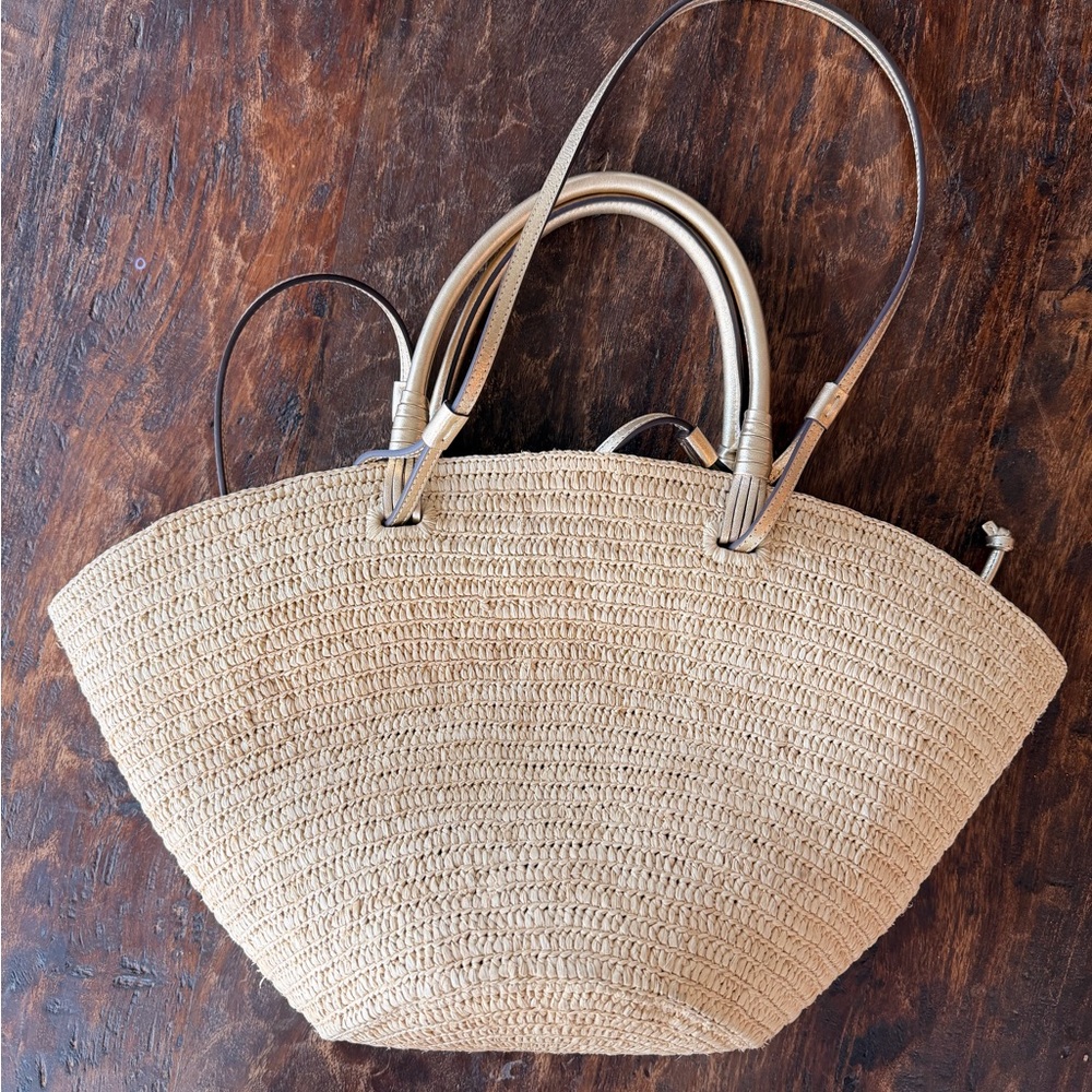 Sezane Justine Basket Bag with Gold Leather Handles - Picture 5 of 5